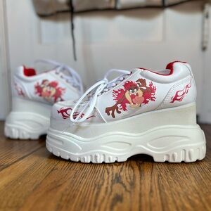 Dolls Kill Looney Tunes Taz wedge sneakers. Worn once, excellent condition!